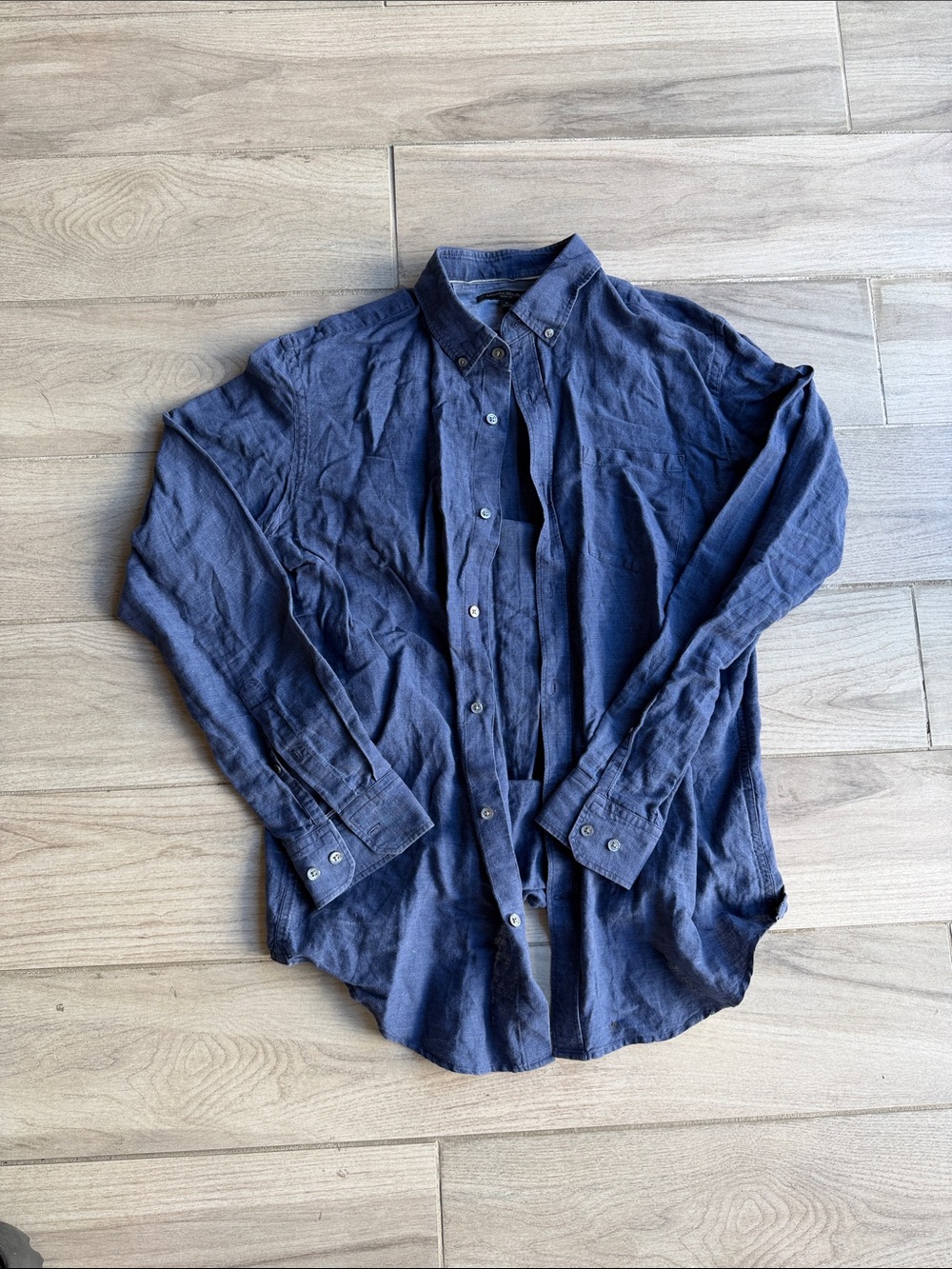 Banana Republic Men's Button-Down Shirt - Dark Blue